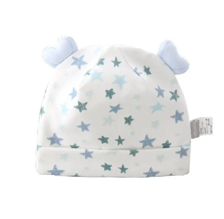 busybaby  spring and autumn pure cotton baby fetal cap winter thin section 0-3-6-12 months newborn boys and girls