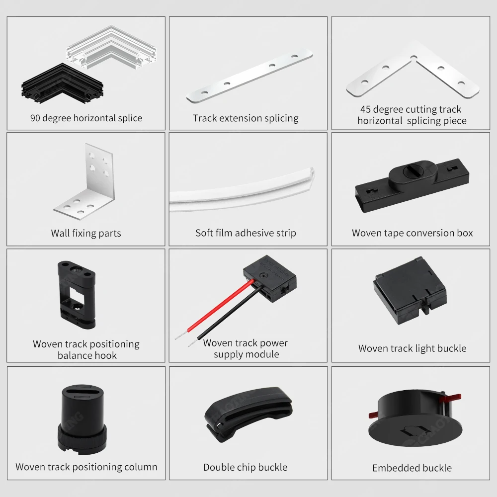 Wholesale Price Led Track Light Pendant Lamp Spotlight Connector Accessories 48V Woven Ribbon Magnet Rail Light Fixture Fittings