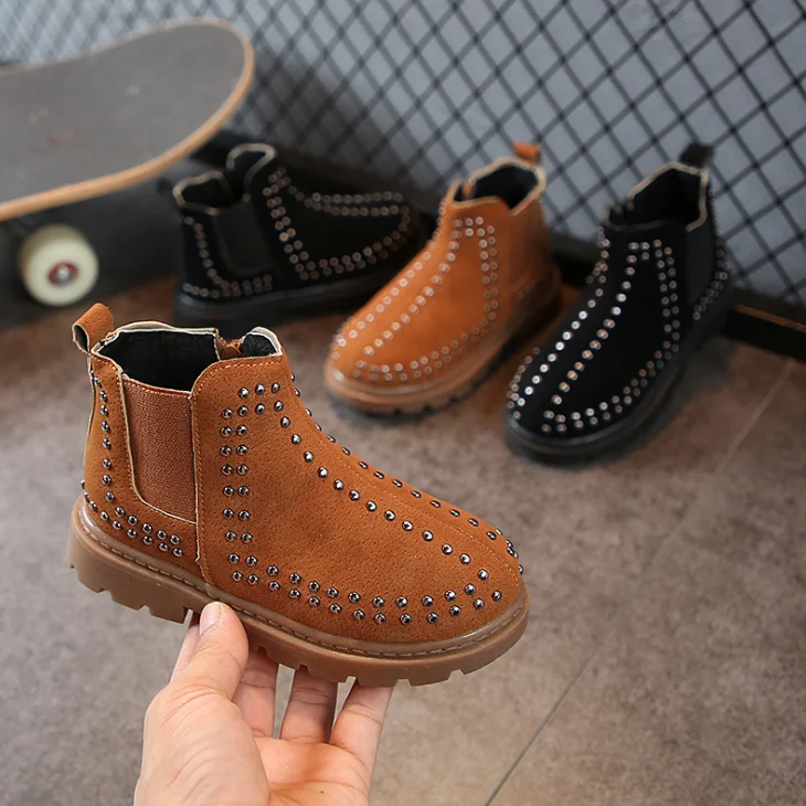 
YY10119S British style rivet decoration new design fashion warm baby toddler non slip boots 