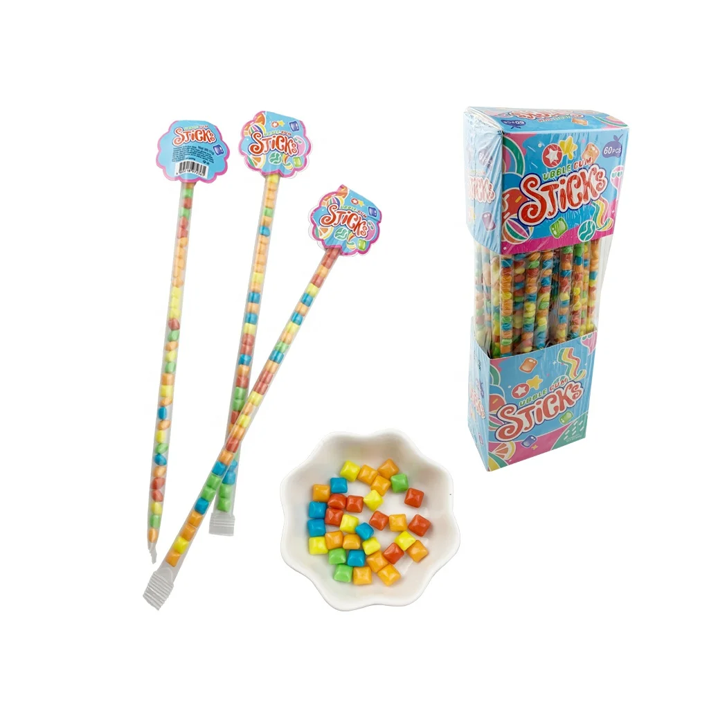 Popular OEM fruit flavor bubble gum long stick gum wholesale