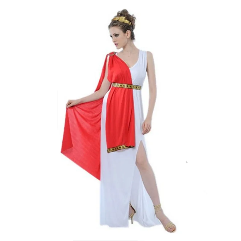 Halloween Greek Mythical Cosplay Roman Goddess  dress Toga Adult Costume