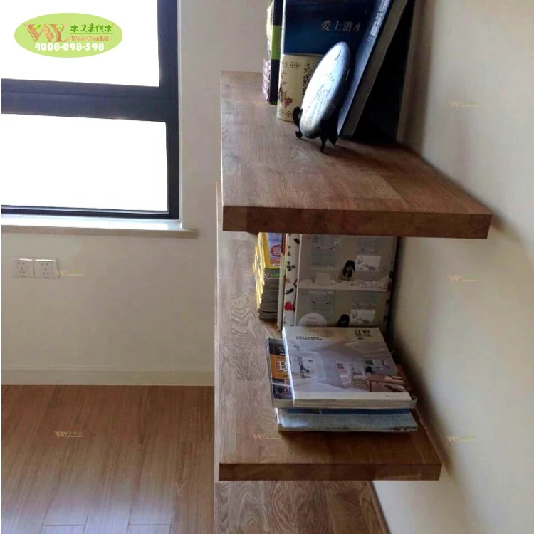 Customized Solid Wood Wall Shelves for Home Decoration /iron wood stacking racks &