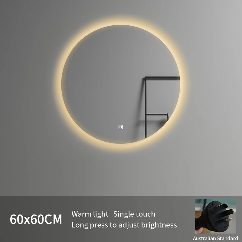 High Quality LED Smart Lighted Mirror Modern Design Bathroom Hotel Full Shower Wall Hanging Illuminated Feature Graphic Design