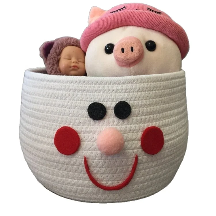 Small Cute Animal Nursery Cotton Rope Decoration storage basket
