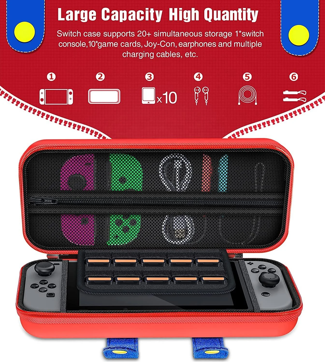 Hot selling Portable Travel Carry Case for Nintendo Switch/Switch OLED, Protective Hard Shell Switch Carry Case for Girls & Boys