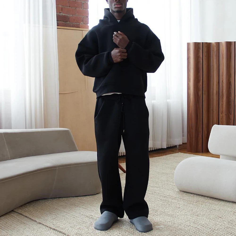 Sweatsuit Manufacturer Zipper Hoodie and Jogging Winter Streetwear Baggy Oversized Zip up Blank Custom Women Men Tracksuit Set