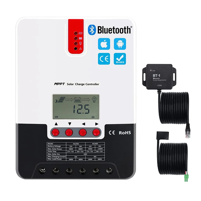 CE по ограничению на использование опасных материалов в производстве 12V 24V 48V Авто со слежением за максимальной точкой мощности, солнечный регулятор с ЖК-дисплеем 500W за максимальной точкой мощности, Солнечный контроллер заряда 20amp 30amp с функцией 