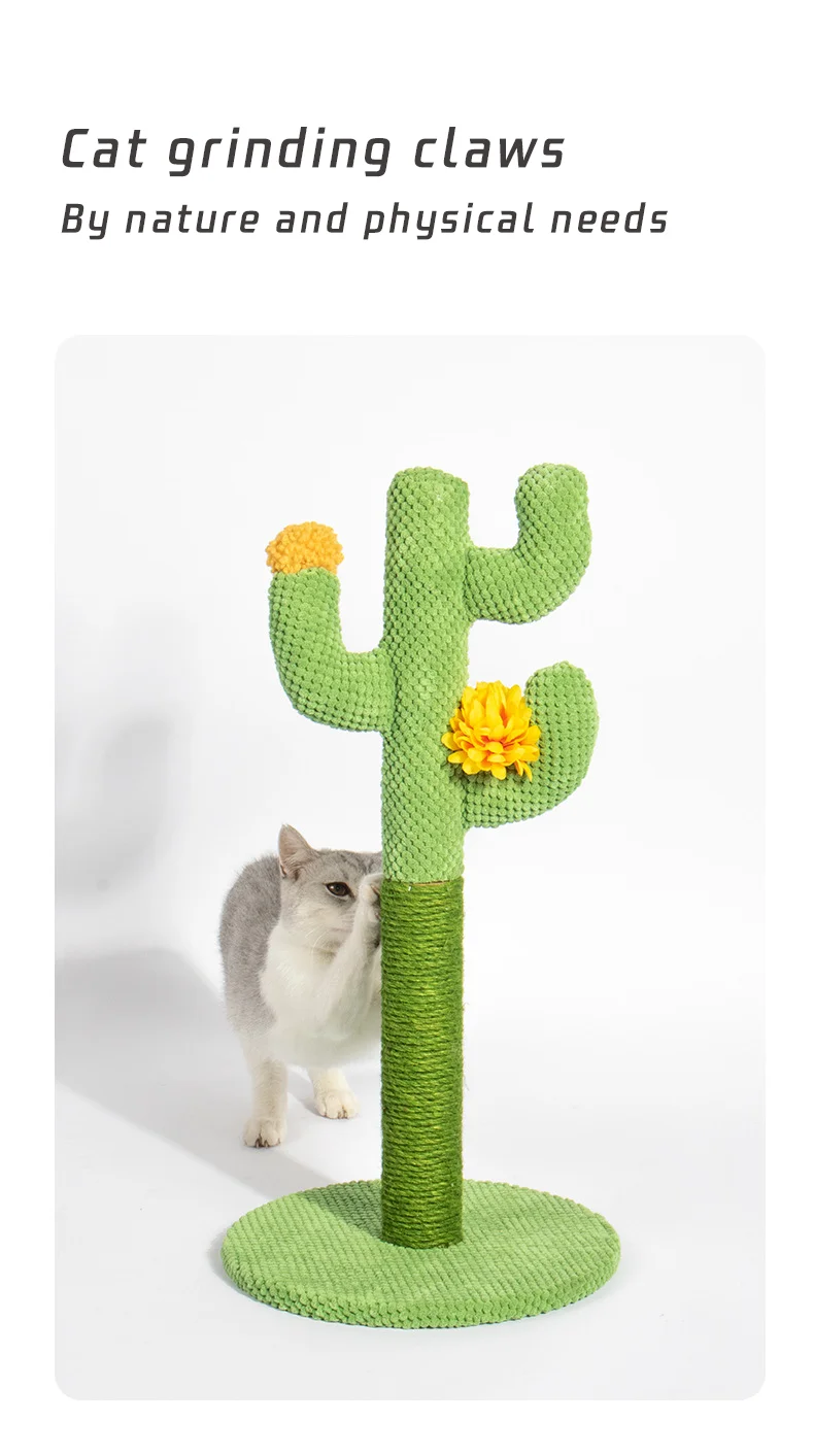 Wholesale Toy Plush Sisal Scratch Cat Scratcher Pole with Cat Massage for Indoor Cats