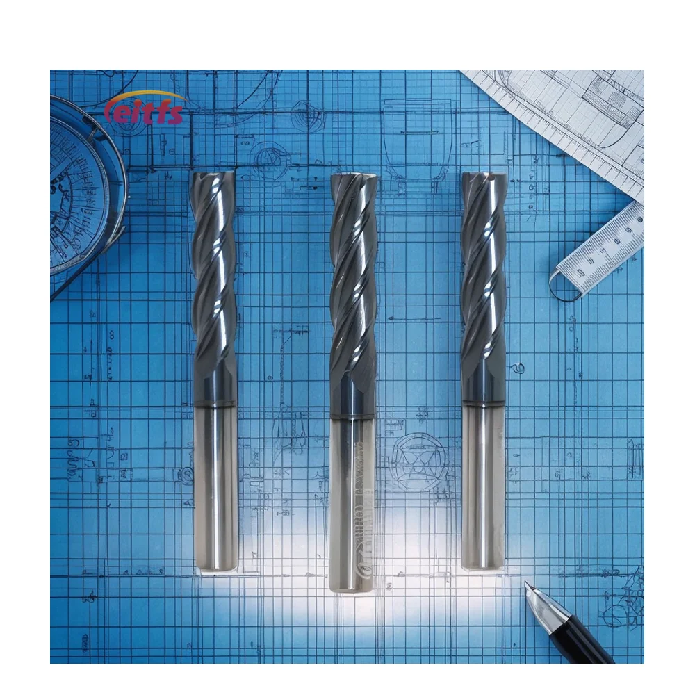 Eitfs endmill 4flute end mills hrc55 tungsten carbide cemented involute milling gear cutter fresa plana cutter: End Mill