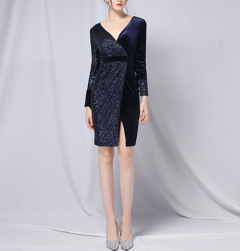 Вельветовое вечернее платье-русалка изящное короткое платье сексуальное женское для выпускного вечера и подружки