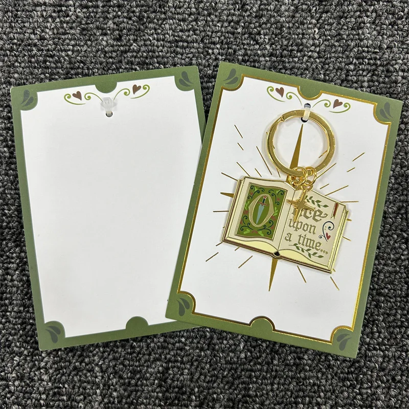 Metal Hard Enamel Key Chain Wholesale Factory Custom Logo High Quality Metal Books Shaped Keychain With Backing Cards
