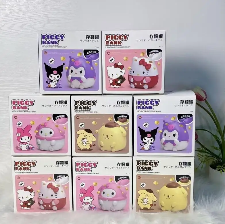XUX Fashion Kuromi Melody Cinnamoroll Piggy Bank Kawaii Girl  Boy Money Bank Big Capacity kids Gift