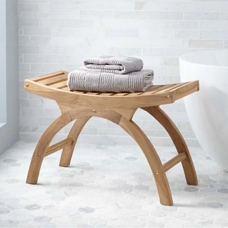 Large bathroom Decorative Modern bench bamboo shower stool