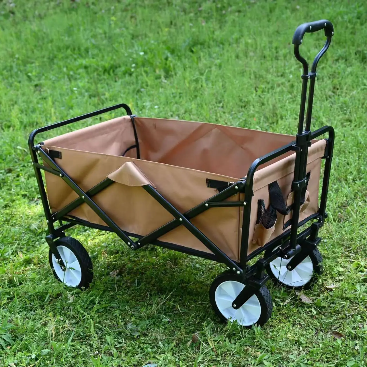 Selling  Camping Outdoor Collapsible Beach Wagon Cart Trolley Utility Folding Camping Wagon Trolleys Hand Carts wagon