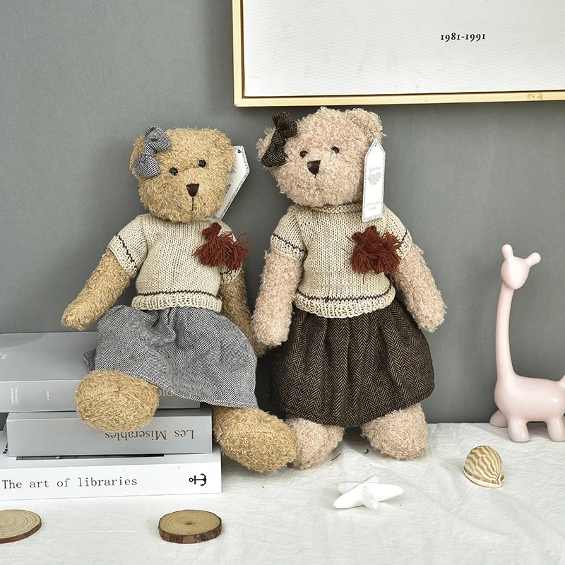 promotional gift new style love bear wearing sweater cloth wedding day gift teddy bear dressing up cuddly toys