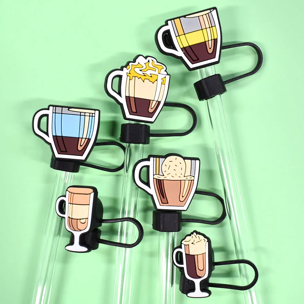 2024 New Product Ideas Pvc Custom Straw Topper For Tumblers Cute Bottle Straw Cover Wholesale Tumbler Accessories