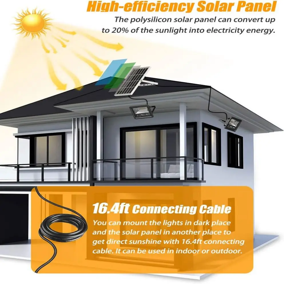 Bspro Thin Design Aluminum 300W 400W 500W 5 Pieces Waterproof Outdoor Portable Solar Flood Light