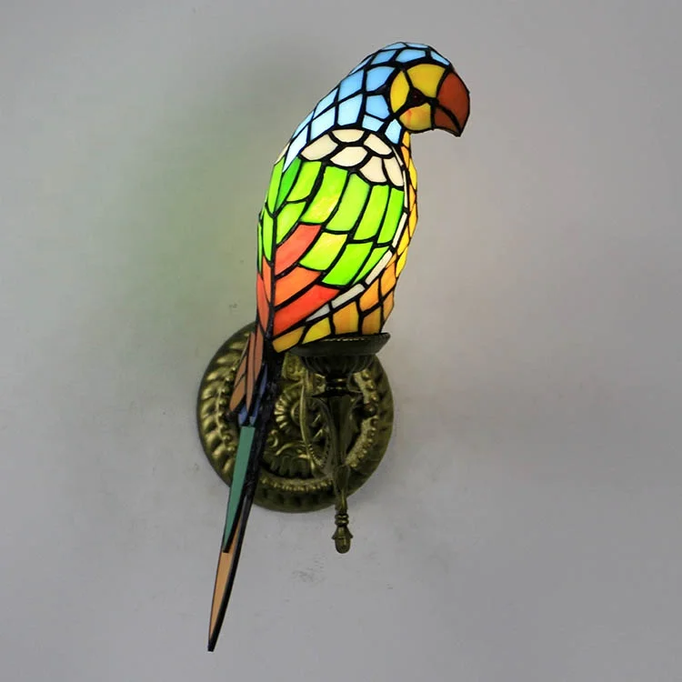 LongHuiJing Tiffany style Bird Stained Glass Wall Lamp Antique Wall Sconce lights Retro Corridor Balcony Aisle lamps
