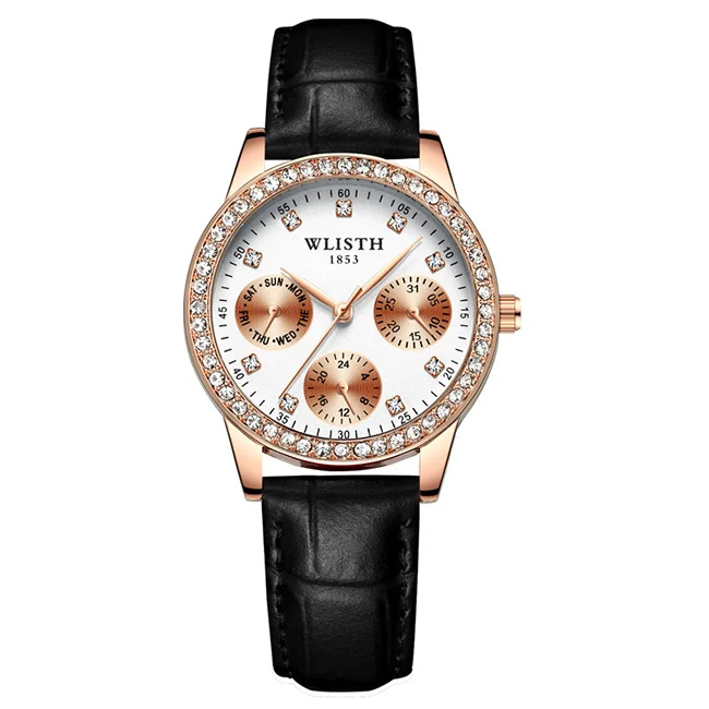 sports fashion luxury lady classic japan round Waterproof couple women moissanite diamond gift popular watch Quartz watch (1600391398561)