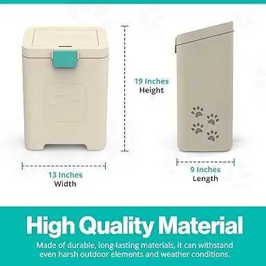Dog Poop Trash Can Outdoors Pet with Lid Dog Waste Disposal Container  HandsFree Pedal Garden Yard Home with Waste Bags15 L Grey