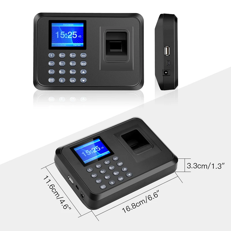 Biometric Fingerprint Time Attendance System Clock Recorder Employee Recognition Recording Device Electronic Machine