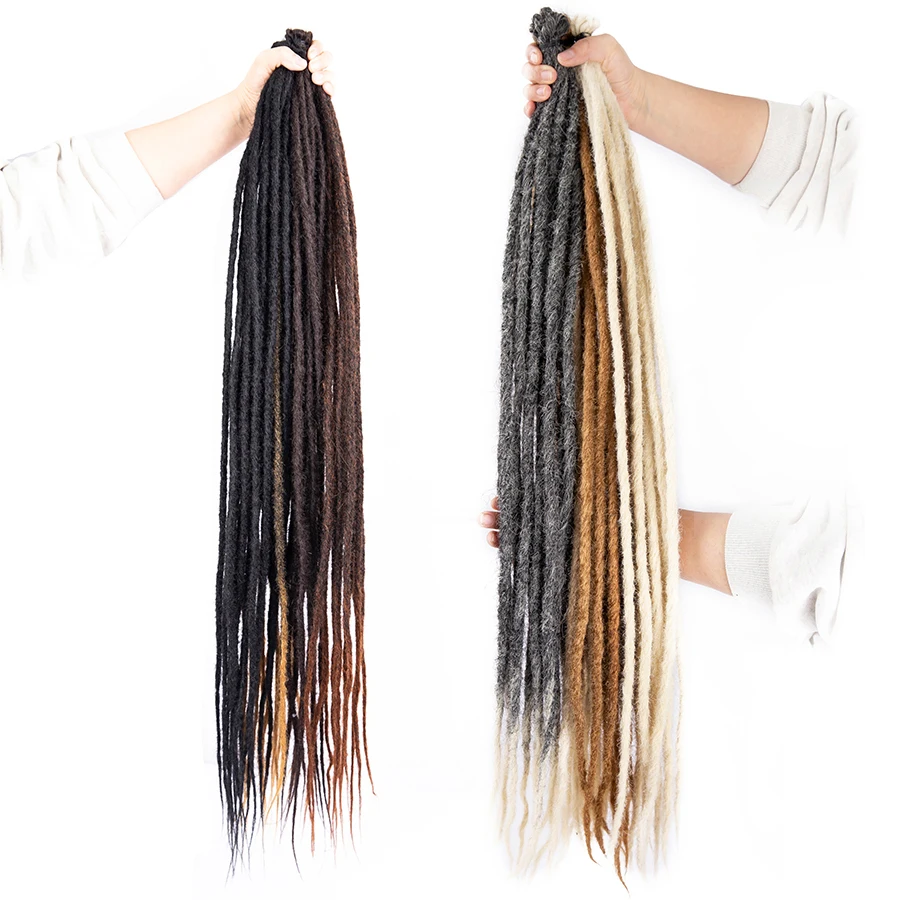 AliLeader Wholesale 36 Inch Long Soft Natural Handmade Artificial Dreads Crochet Hair Locs Synthetic Dreadlocks Extensions