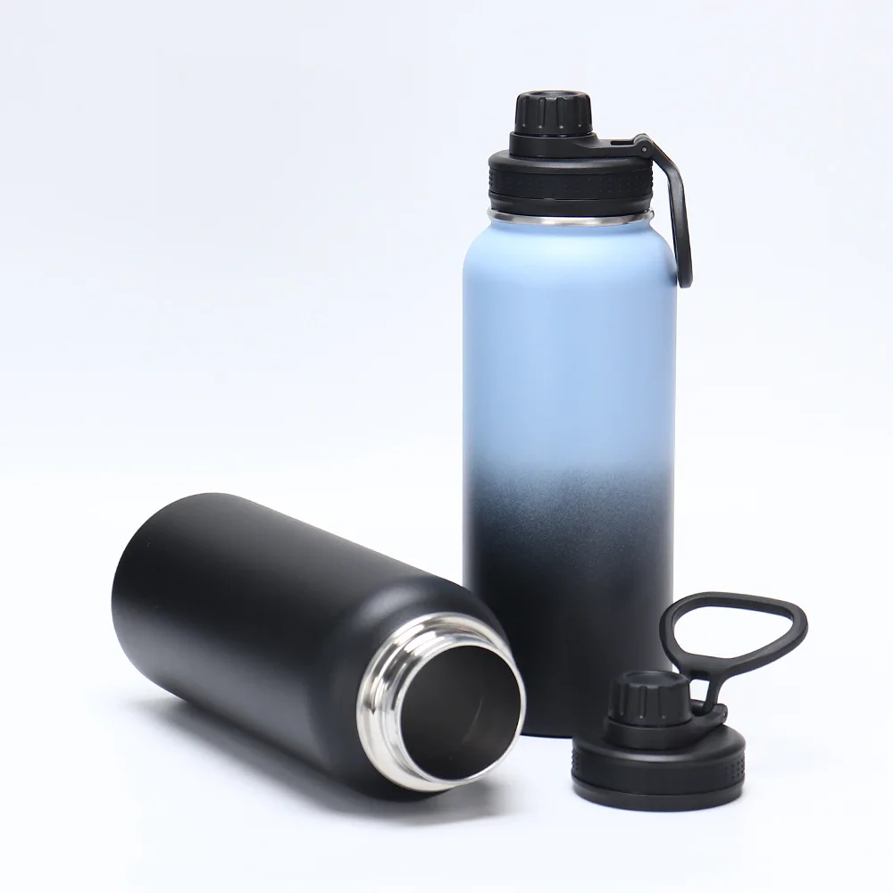 18oz/25oz/32oz/40oz Gradient Color Stainless Steel Thermos Insulated Sport Water Bottle with Lid Outdoor Camping