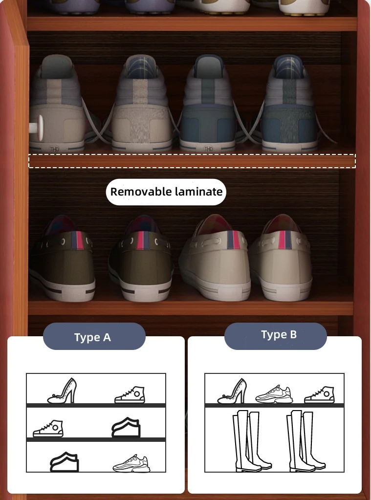Household Shoe Cabinet Simple Door Entry Shoes Closet Artifact Small Household Type Nordic Shelving Oak Color Shoe Rack Cabinet