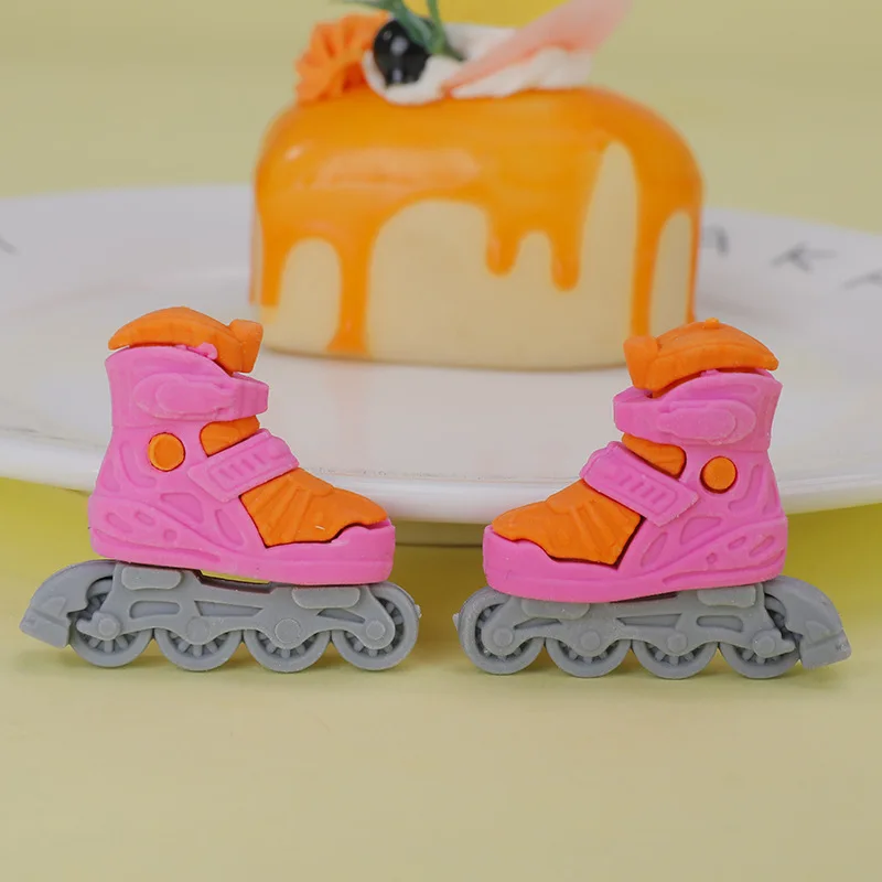 3D Kids School Stationery Mini Cute Rolles Skates Pencil Erasers Bulk Bag-Shaped TPR Eco-Friendly for Students