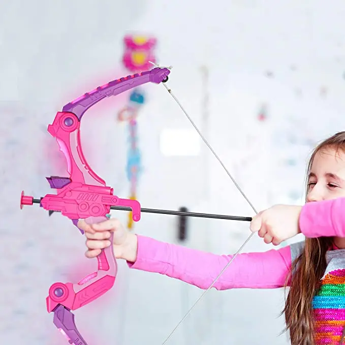 Bow and Arrow Toy with LED Flash Lights Archery Bow with 6 Suction Cups Arrows Target Indoor and Outdoor Toys Christmas Birthday