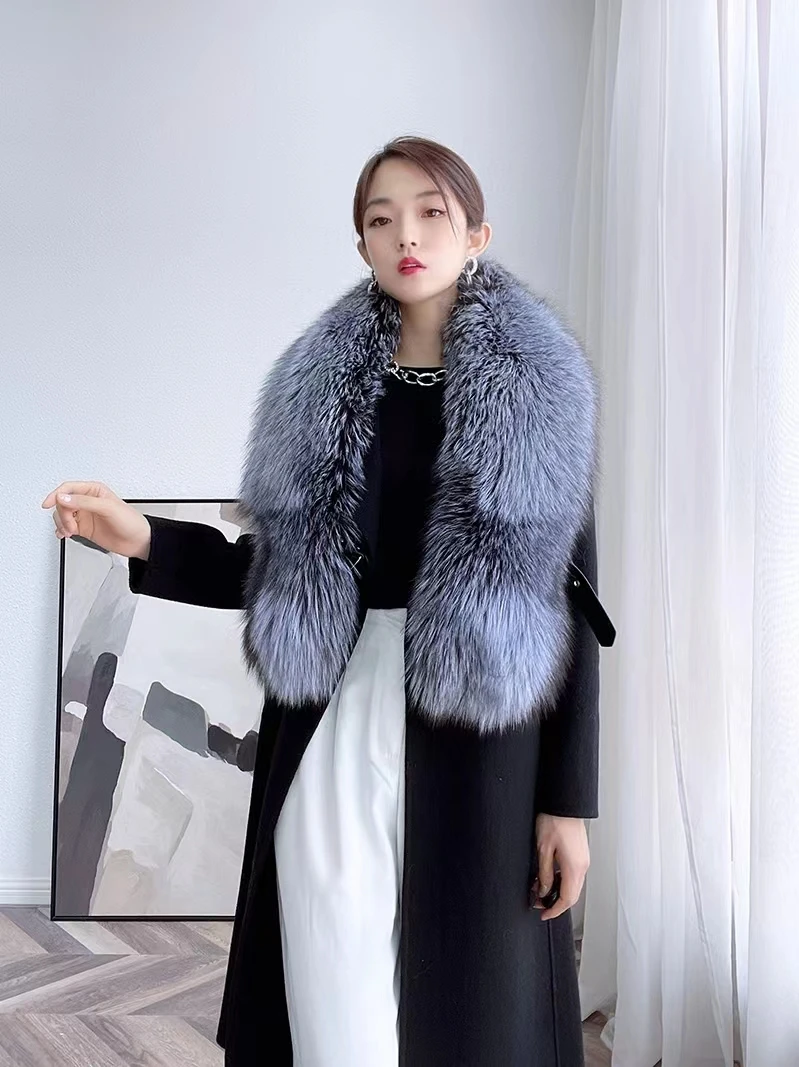 2022  New  Fashion  Fox  Fur  Scarf     Winter   Women   Scarf     Fur Shawls