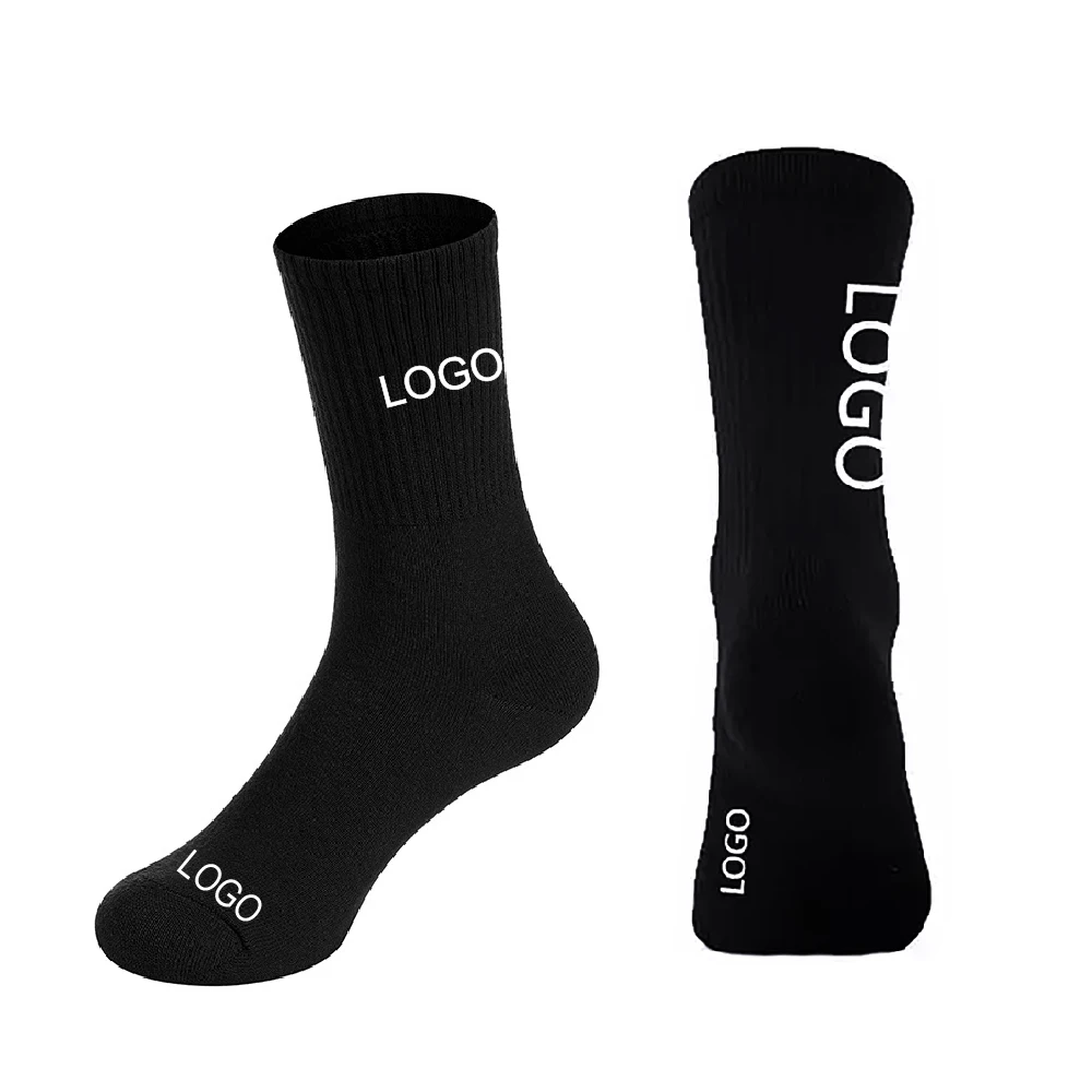 Free Sample Blank Custom LOGO Print Thick Breathable Cotton Mens Sport Causal Socks