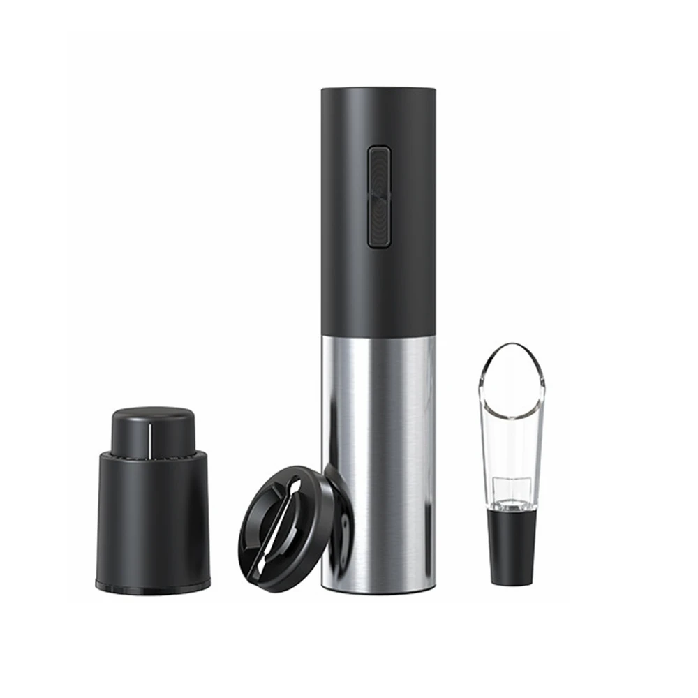 Custom logo Dry battery electric wine bottle opener gift set