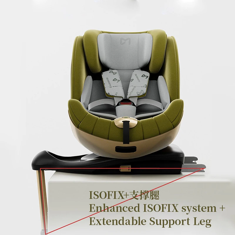 ECE R129 ISIZE 4E group 0123 Europe standard 360 degree rotation reclining kids baby car seat with adjustable headrest