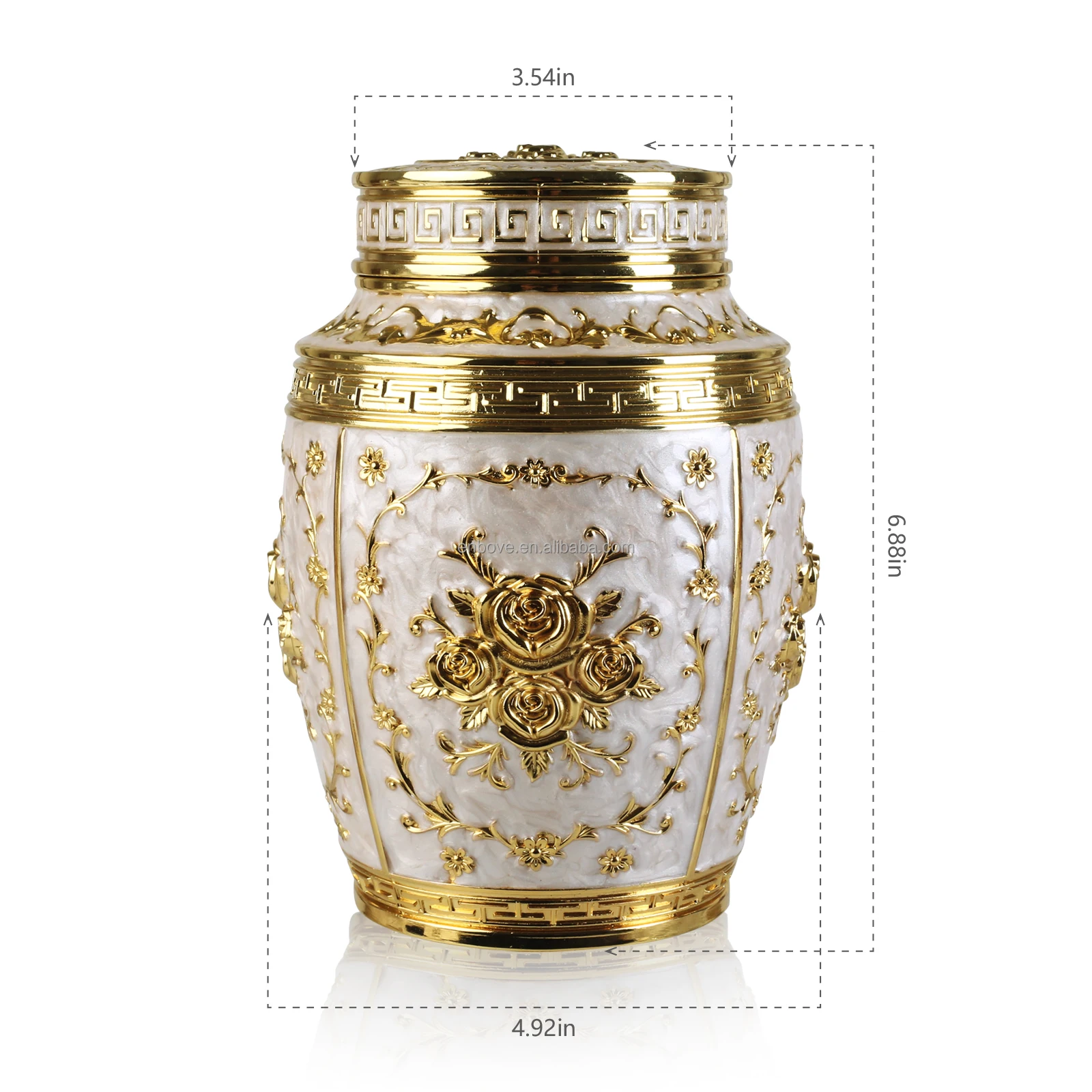 Luxury style for Human Ashes Medium Decorative Urns for Adult Beauty Flower Urns