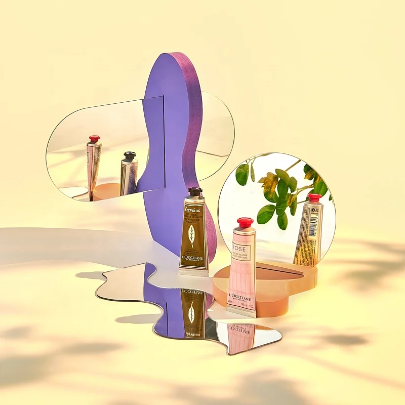 Special shaped geometry mirror shooting props decorative ornaments for beauty cosmetic products