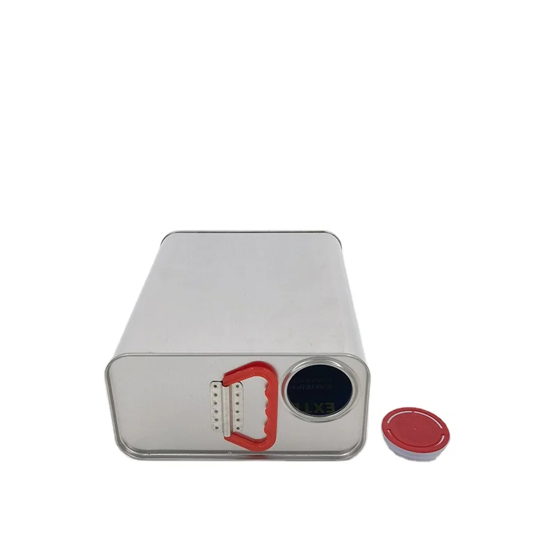 Hot sale square engine oil metal tin can petrol use tin box with plastic cap