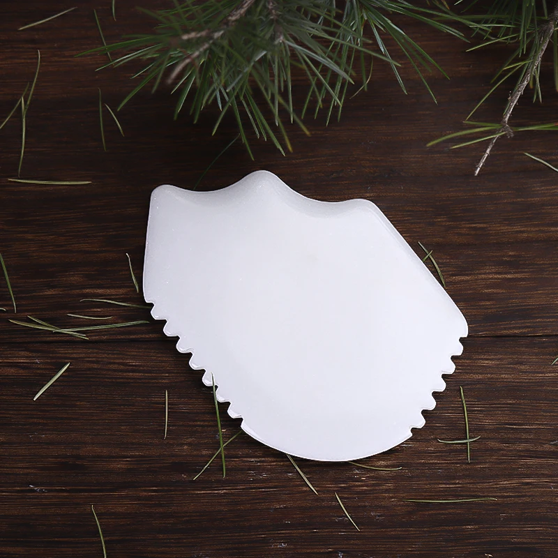 Лучшая цена натуральный белый нефрит гуаша антивозрастной массаж лица двухзубной