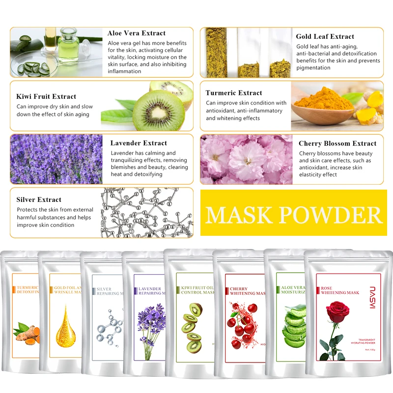 Fruit Flower Extract Facial Mask Powder Natural Jelly Mask For All Skin Types Facial Crystal Mask