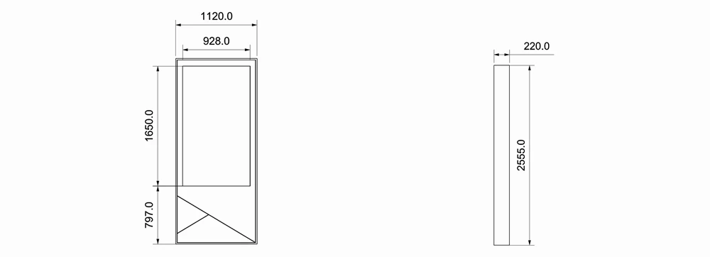 Outside 75inch LCD Advertising Player IP55 Waterproof LCD Screen Digital Signage with Wifi
