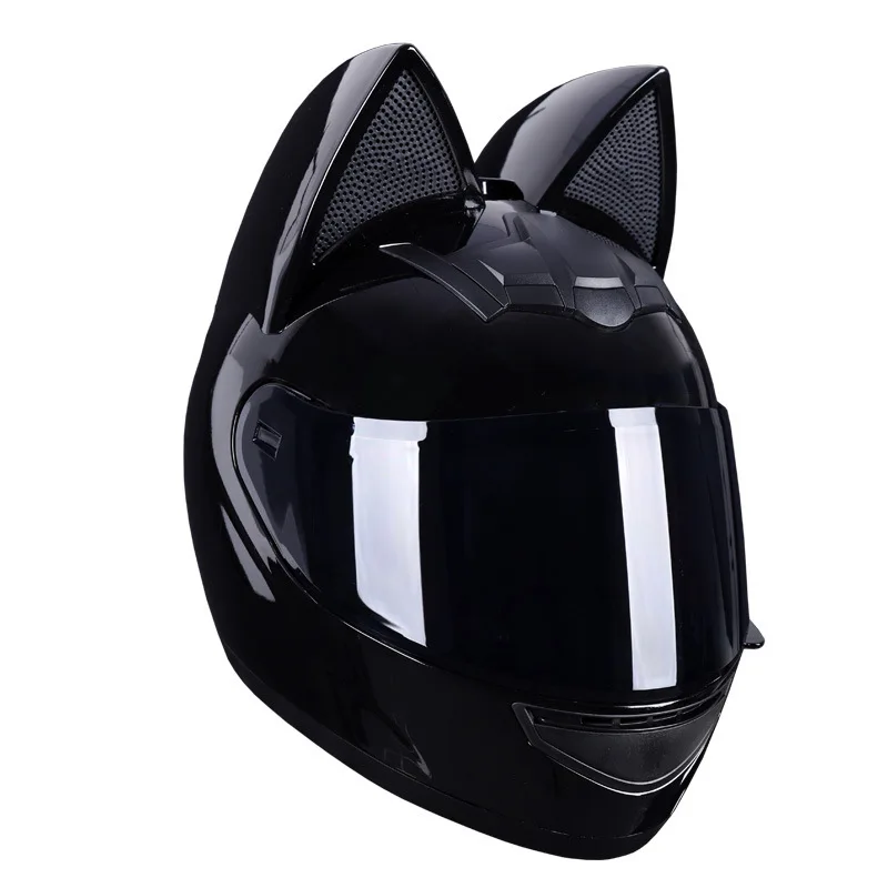 Good quality ABS light weight Cute cat ear helmet full face motorcycle kitty helmet for girls