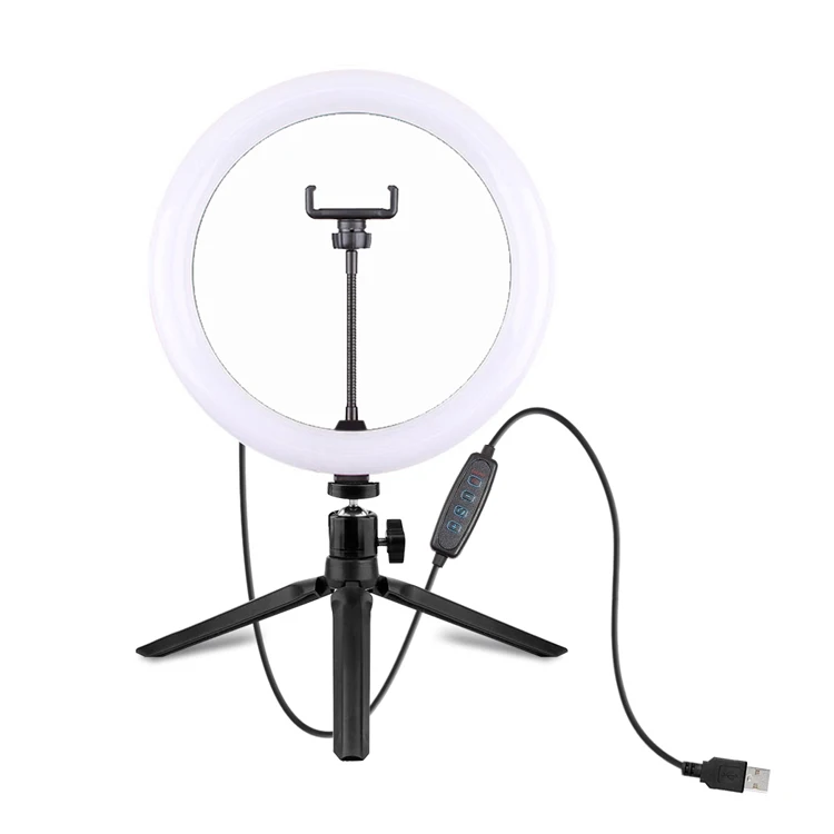
Professional Live Broadcast Ring Fill Light Lamp 10W 10 inch Photo Studio Selfie LED Ring Light with Tripod Stand 