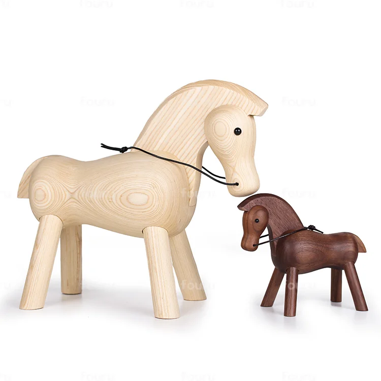 
handcrafted wood products carved kids wooden horse craft wood carving big horse figurine for decoration 