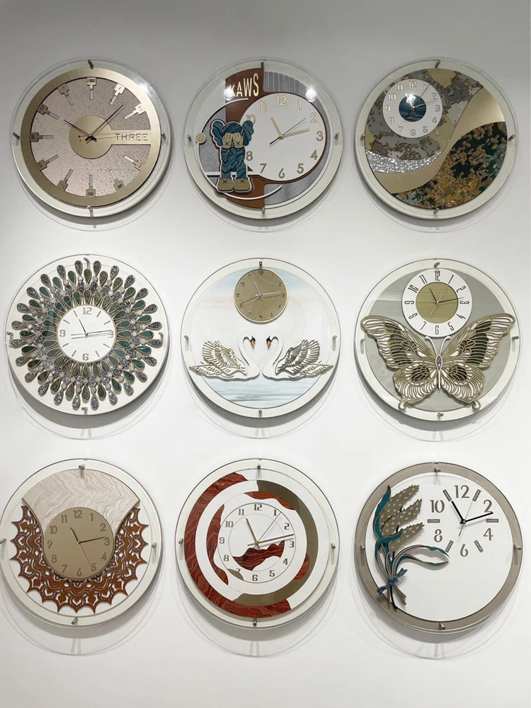 Wholesale Modern Simple Framed Wood Wall Clocks Silent Decoration Luxury Painting Wall Art For Kitchen Bedroom