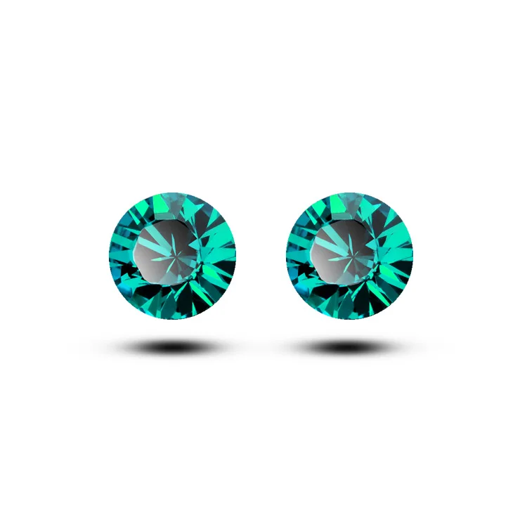Custom Austrian Crystal Ear Studs Alloy Statement Rhinestone Gemstone Channel Women Jewelry Earrings