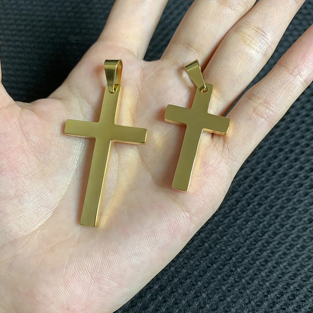 DAICY wholesale fashion simple 18k gold stainless steel cross pendant men