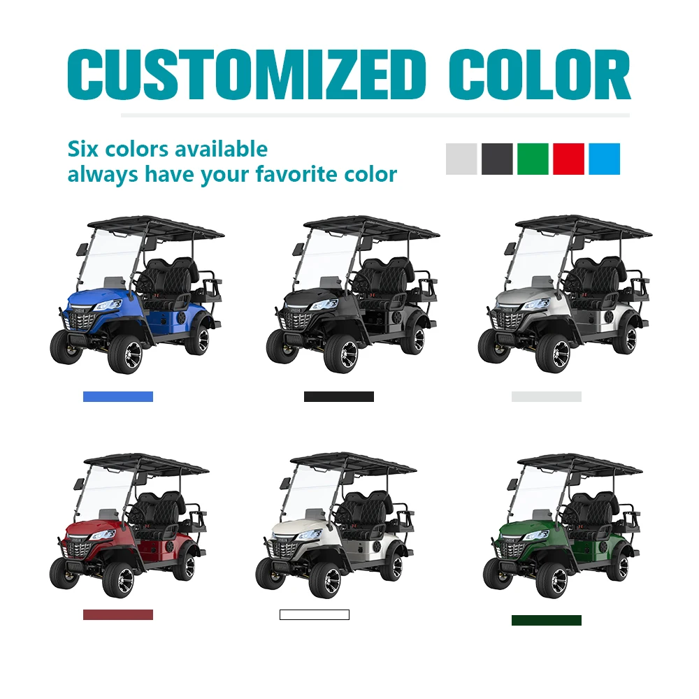 Manufacturer Custom Design CE Approved Model 4 Seats Electric Golf Cart Customized Off Road Electric Golf Hunting Car