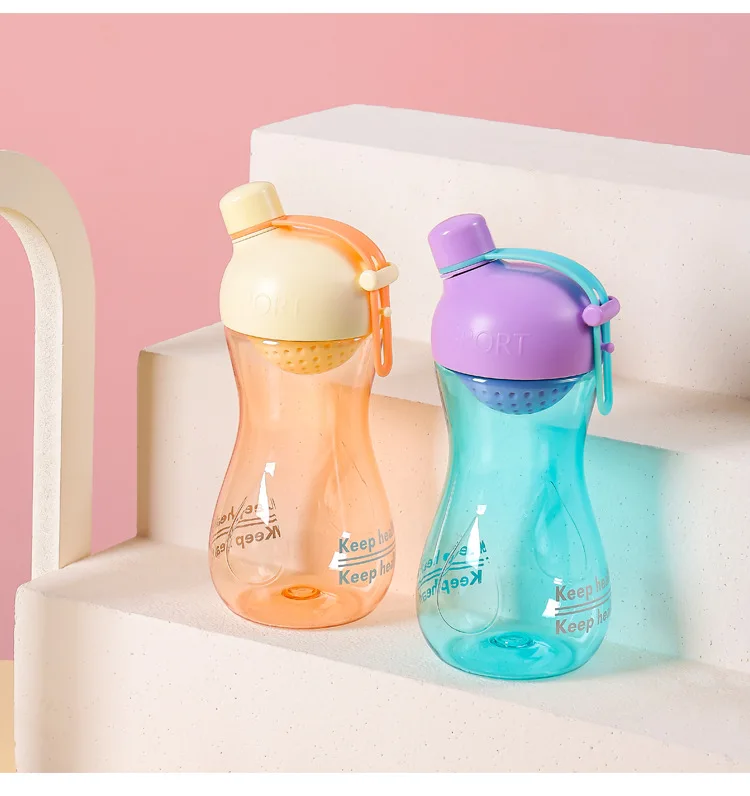 450ml plastic Summer lemon flask transparent plastic gourd summer milk tea thermos