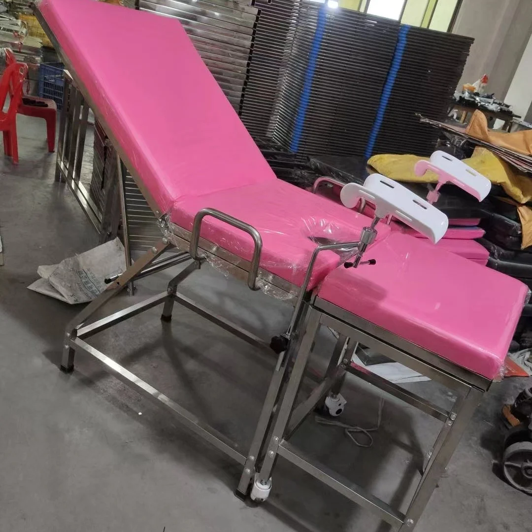 Good quality gynecological stainless steel obstetric delivery bed birthing table for hospital