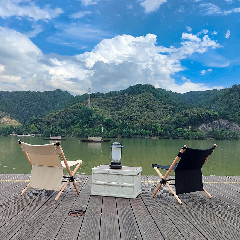 New Manufactory Wholesale Customized Outdoor Camping Portable Beach Wooding Camping Picnic Chairs Wooden Fishing Beach Chair